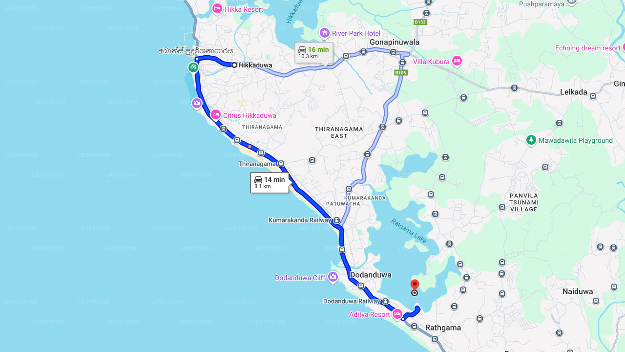 හික්කඩුවේ සිට රත්ගම වැවේ කයාකිං