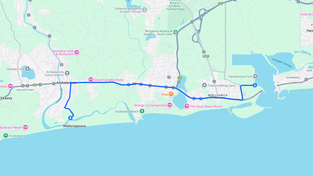 හම්බන්තොට වරායේ සිට වලවේ ගඟේ කැලෑ බෝට්ටු සෆාරිය