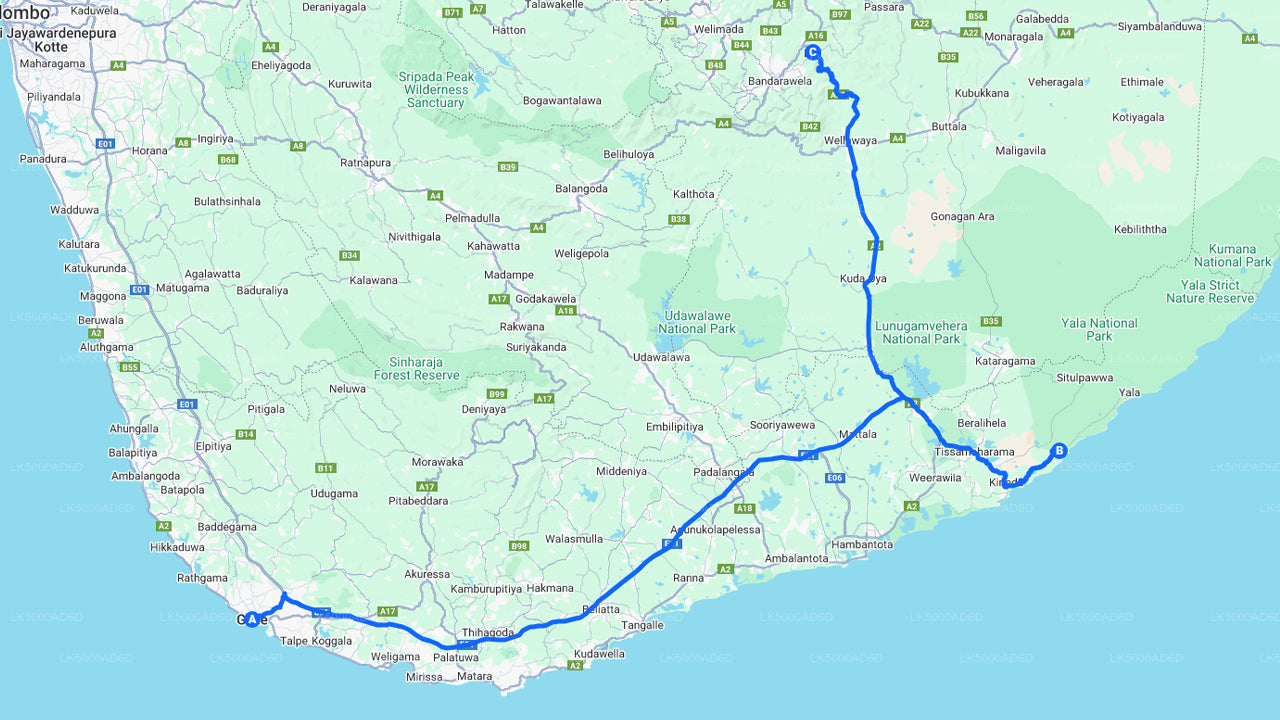 යාල සෆාරි සමඟ ගාල්ල සිට ඇල්ල දක්වා පුද්ගලික චාරිකාව