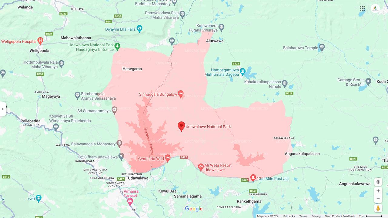 උඩවලව ජාතික වනෝද්යානයට පිවිසීමේ ටිකට් පත්