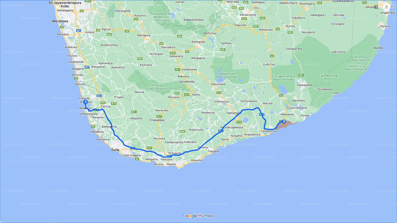 අහුන්ගල්ල සිට බුන්දල ජාතික වනෝද්යාන සෆාරි