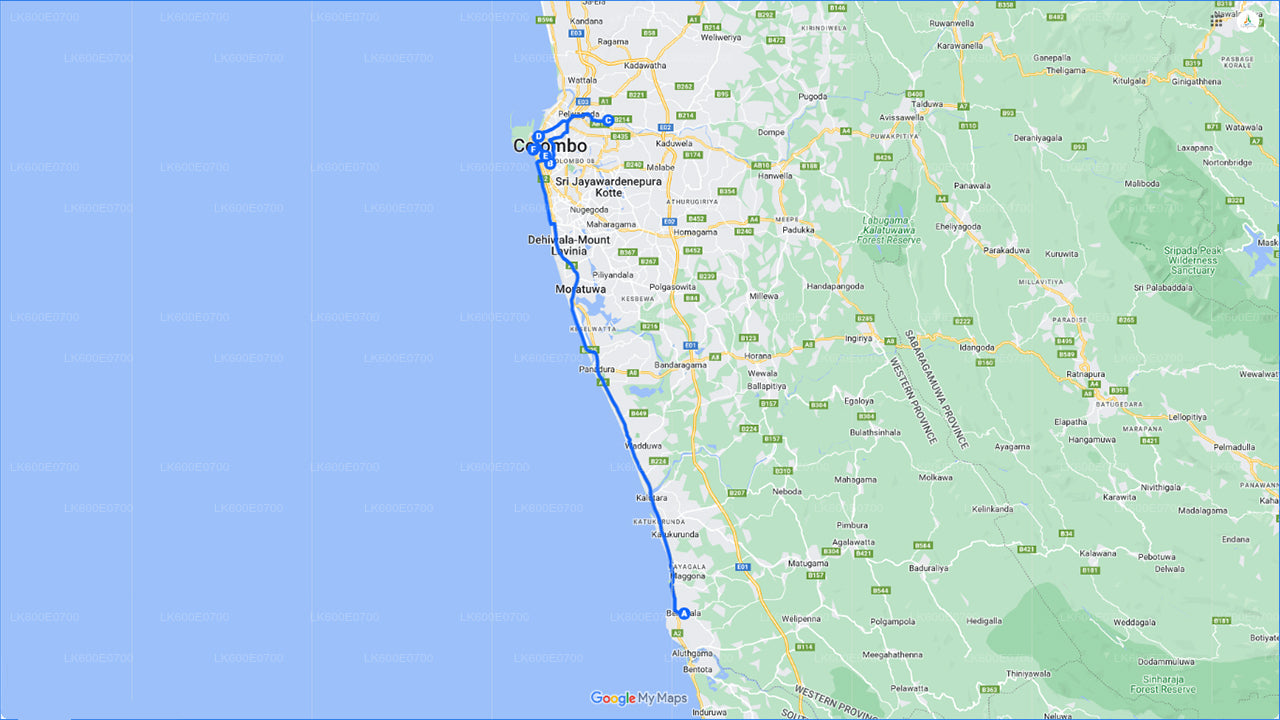 බේරුවල සිට කොළඹ නගර චාරිකාව