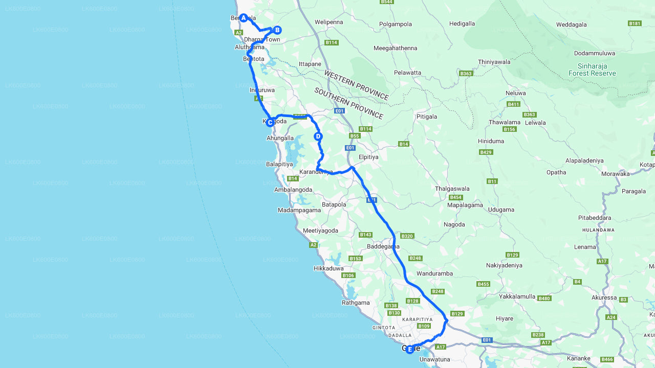 බේරුවල සිට බෙන්තොට නගර සංචාරය සහ ගාල්ල