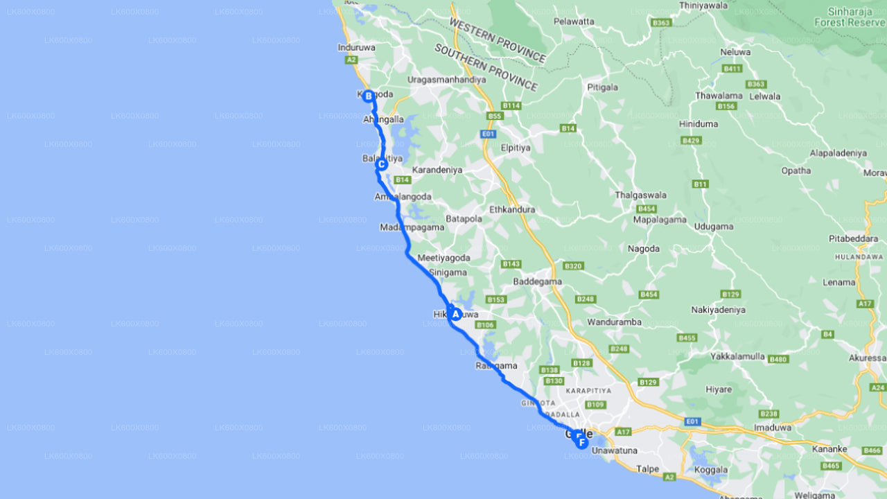 හික්කඩුව සිට ගාල්ල දක්වා වෙරළබඩ සවාරිය