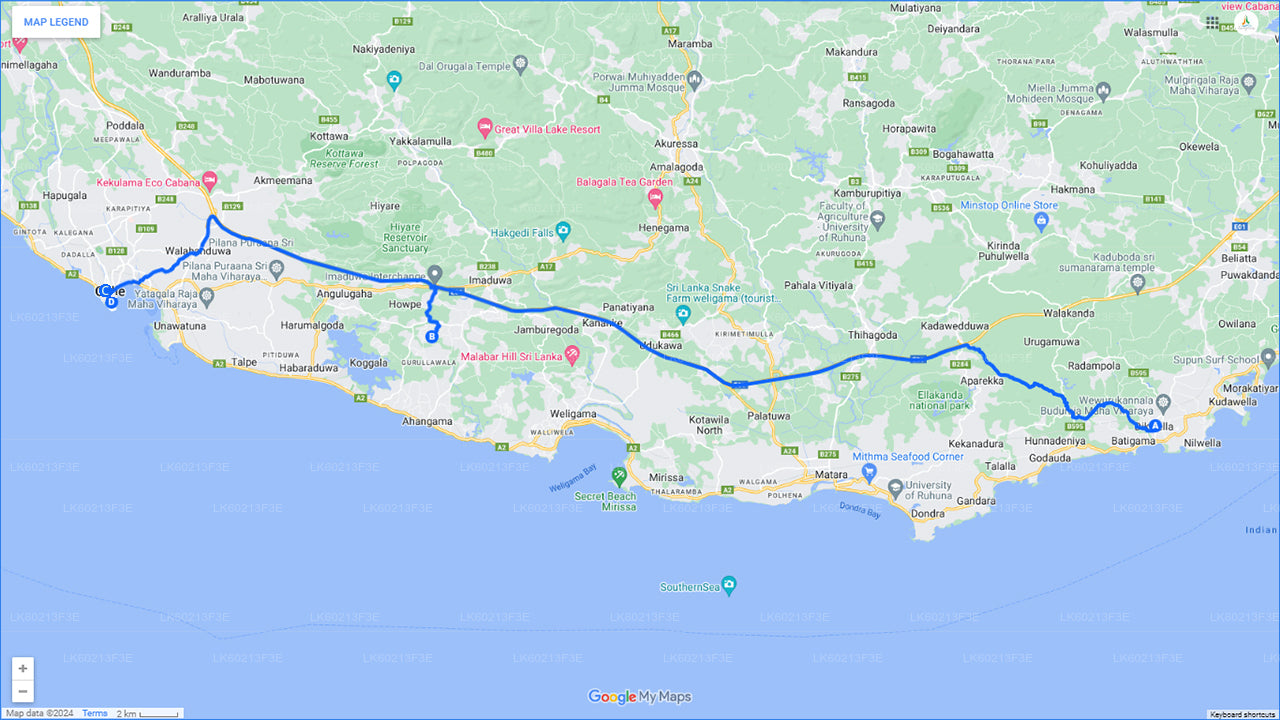 දික්වැල්ල නගරයේ සිට හඳුන්ගොඩ සහ ගාල්ල (පෞද්ගලික දින සංචාරය)