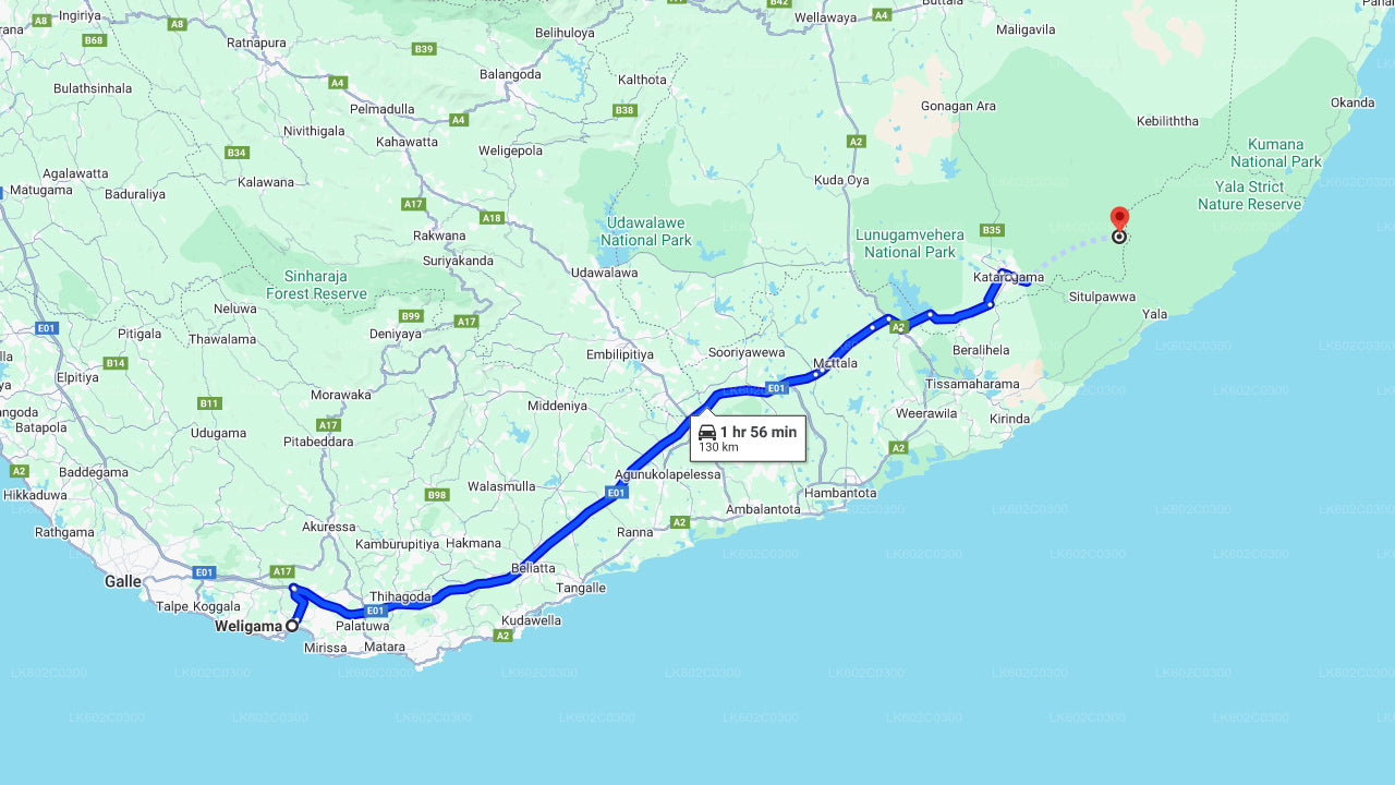 යාල ජාතික වනෝද්යාන සෆාරි වැලිගම සිට