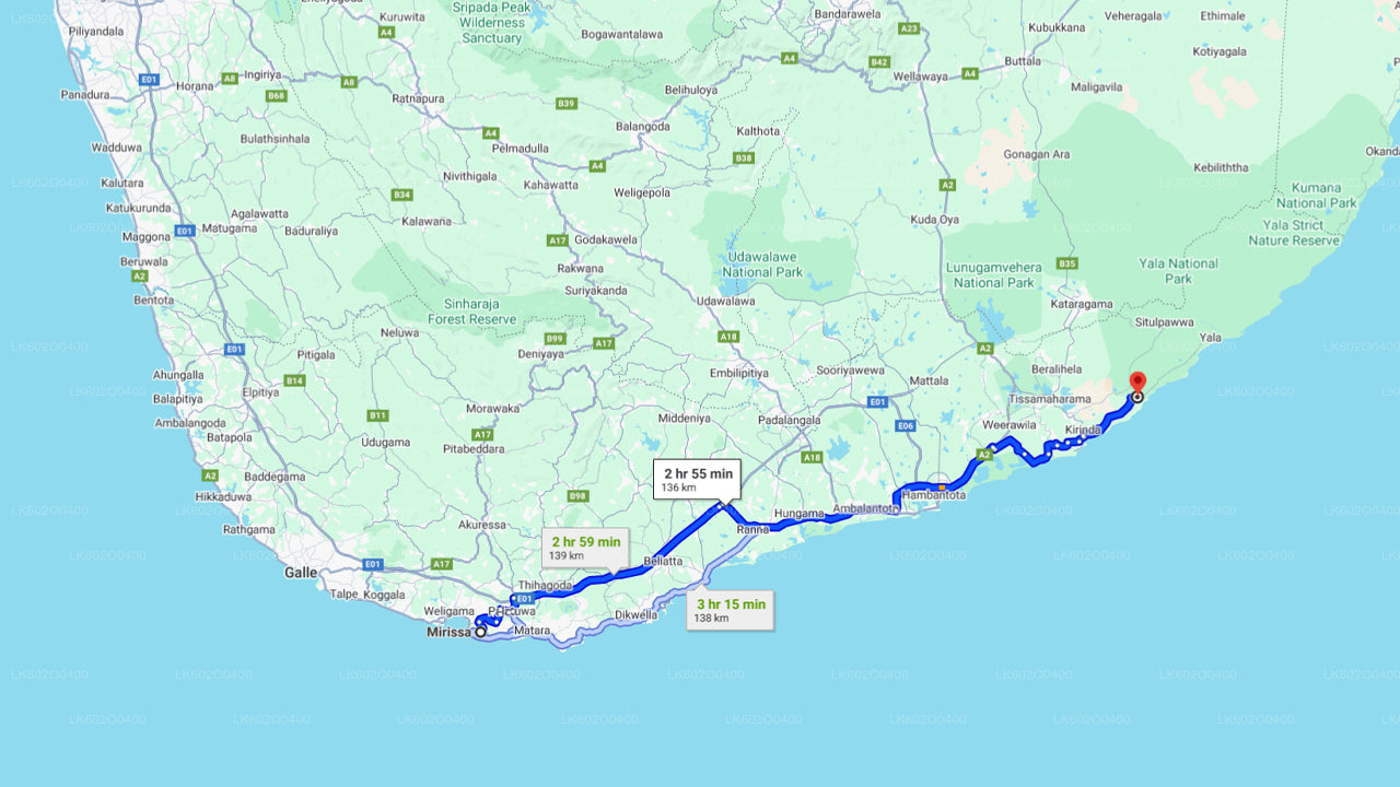 මිරිස්ස සිට යාල ජාතික වනෝද්යාන සෆාරියක්