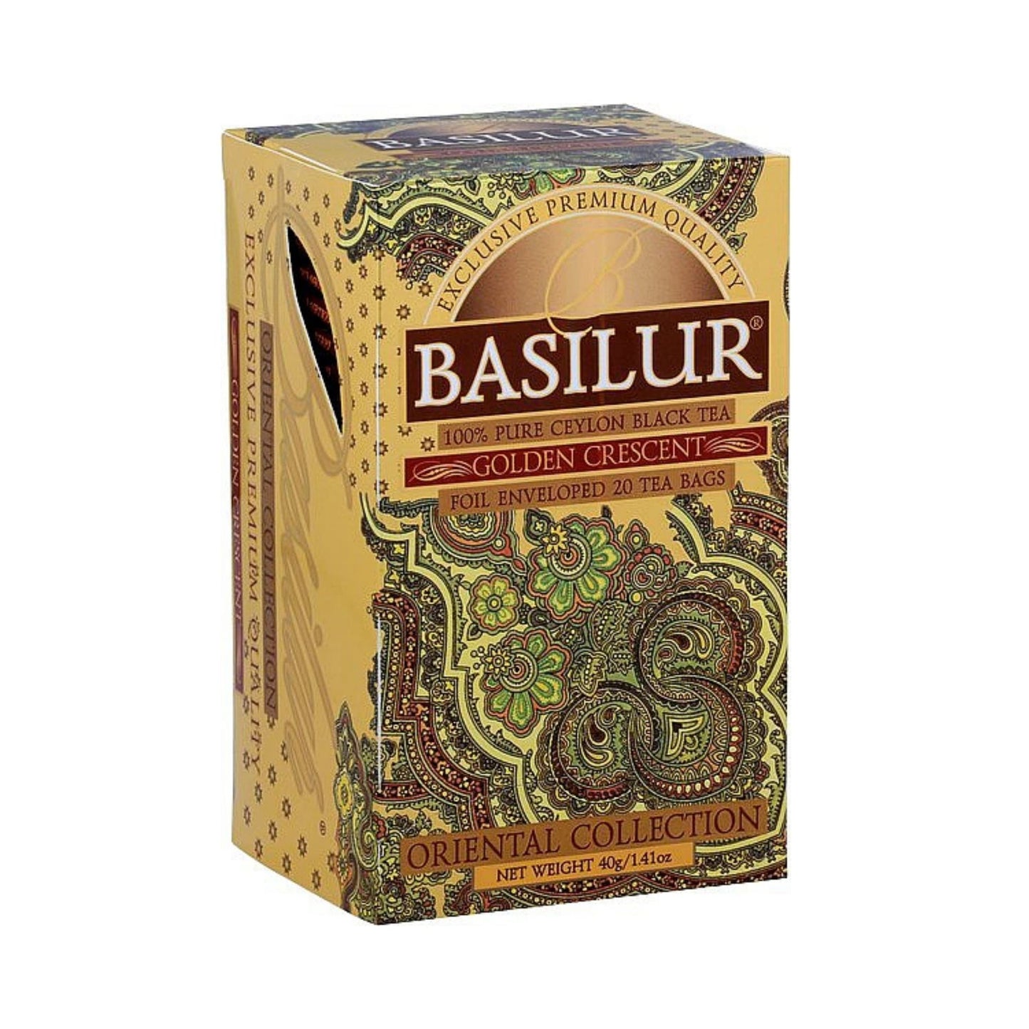 Basilur Oriental Golden Crescent Tea (40g) 20 Enveloped Tea Bags