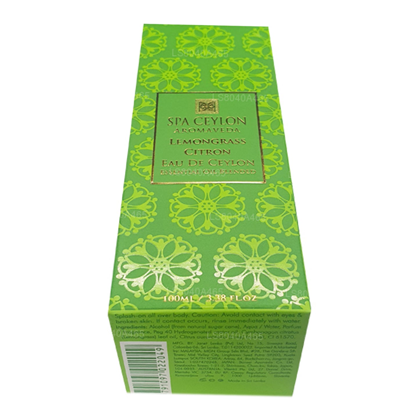 Spa Ceylon Lemongrass Citron Eau De Ceylon (100ml)