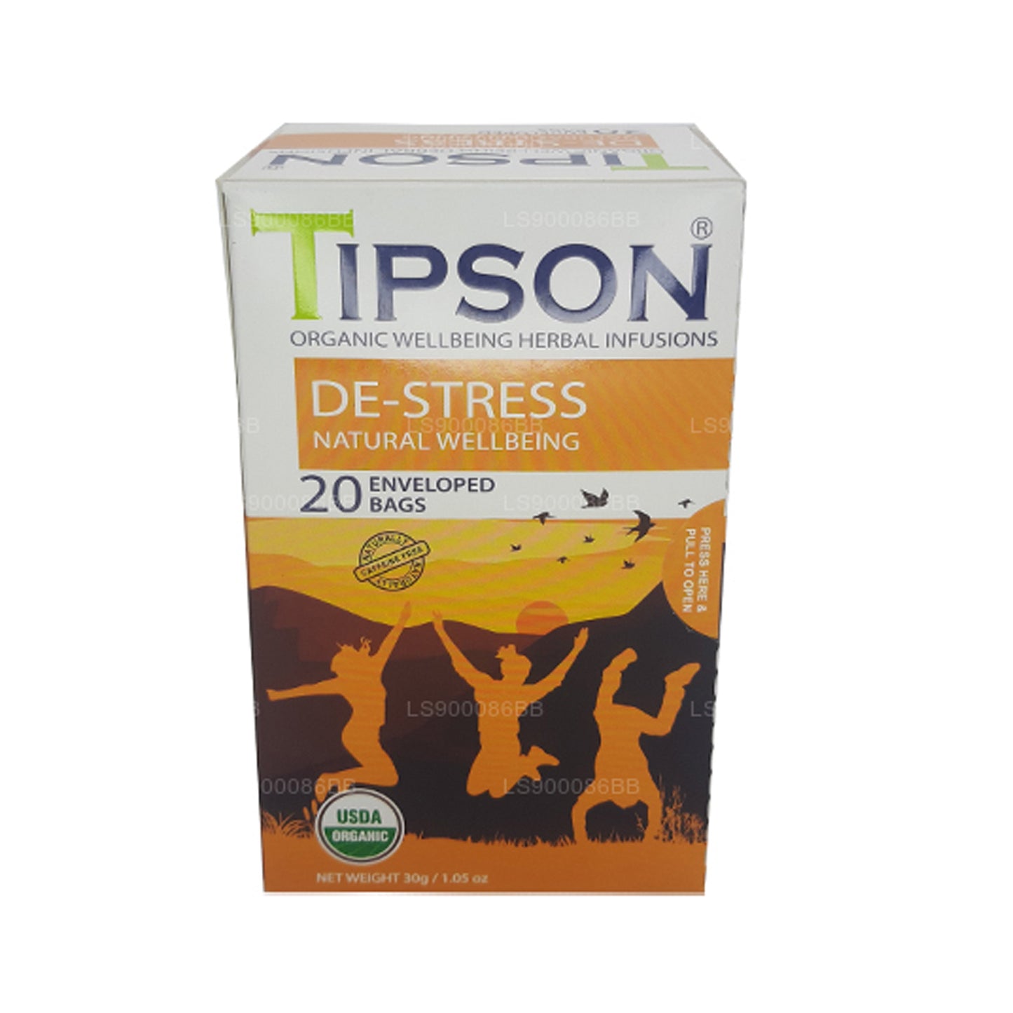 Tipson De-Stress Natural Wellbeing (30g) 20 Enveloped Tea Bags