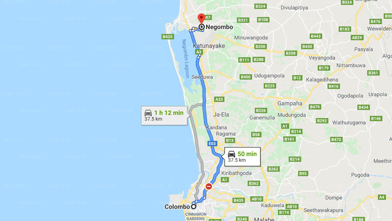 Kalutara City to Negombo City Private Transfer