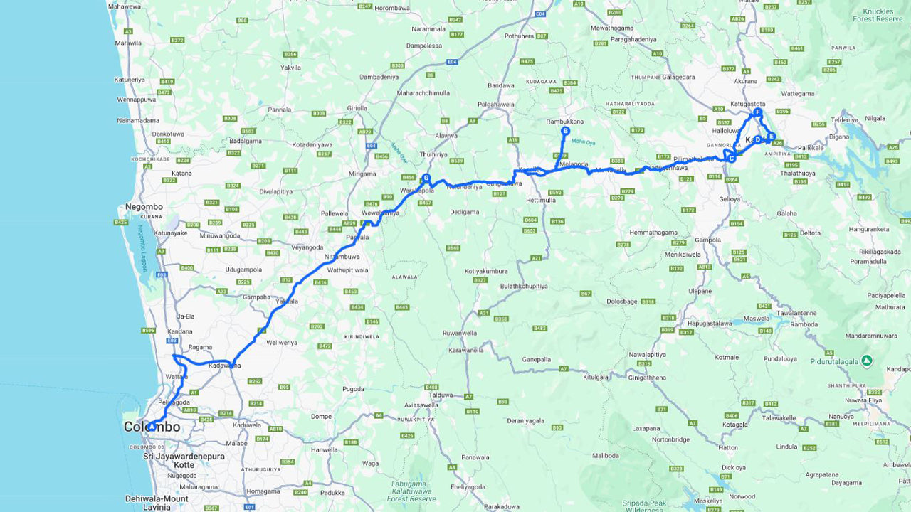 කොළඹ සිට මහනුවර නගර සංචාරය