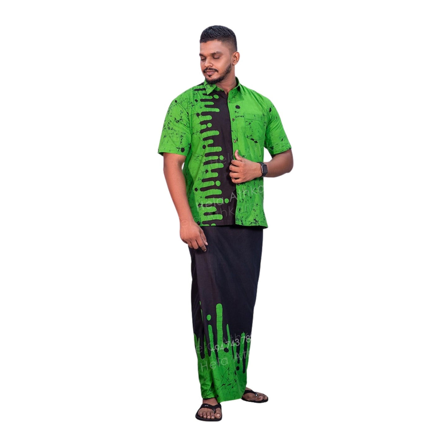 ලක්පුර® බතික් කමිසය සහ සරම  (AB222 නිර්මාණය)