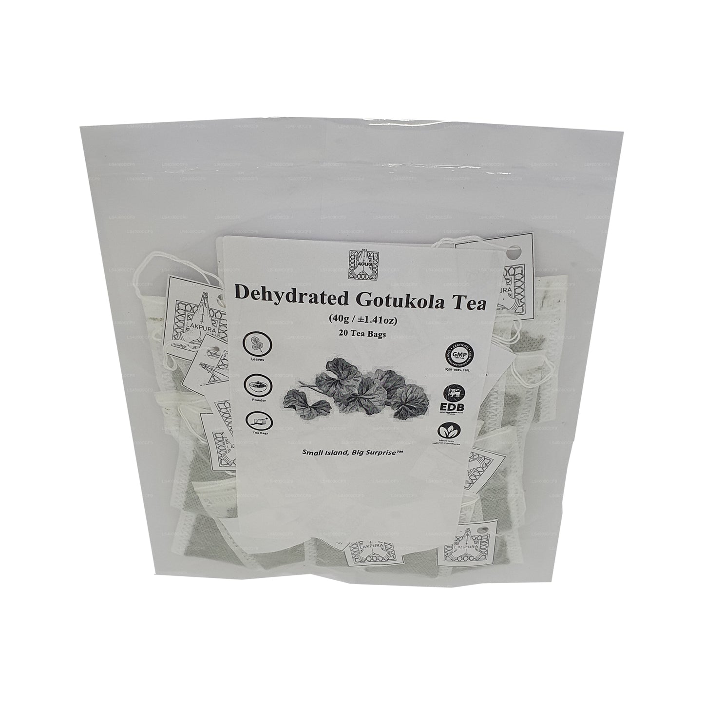 Lakpura® Dehydrated Gotukola Tea Bags (40g) 20 Tea Bags