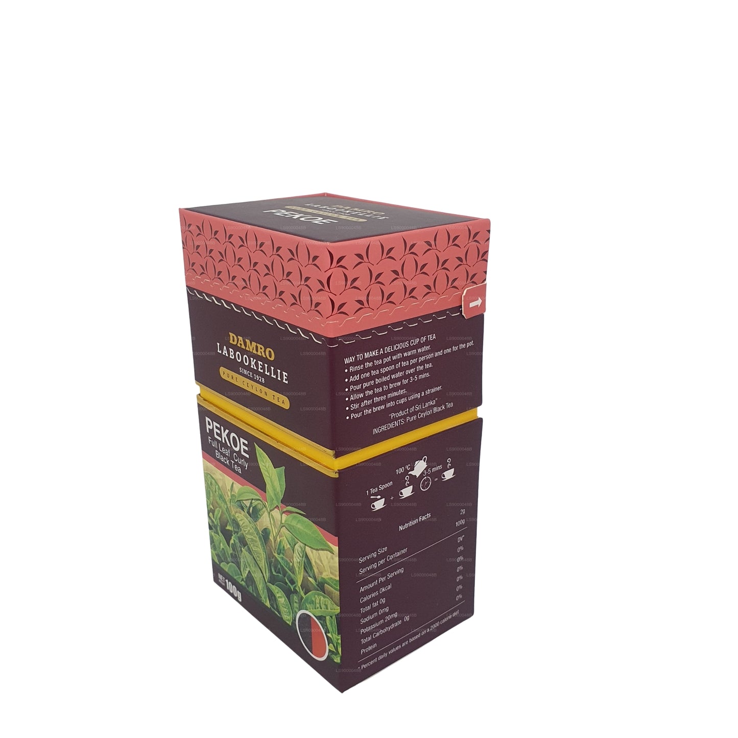 DG Labookellie PEKOE Full Leaf Curly Black Tea (100g)