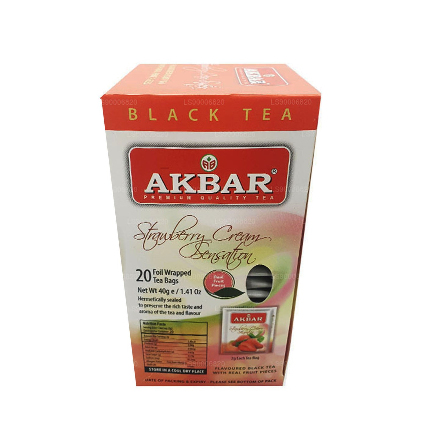 Akbar Strawberry Cream Sensation (40g) 20 Foil Tea Bags