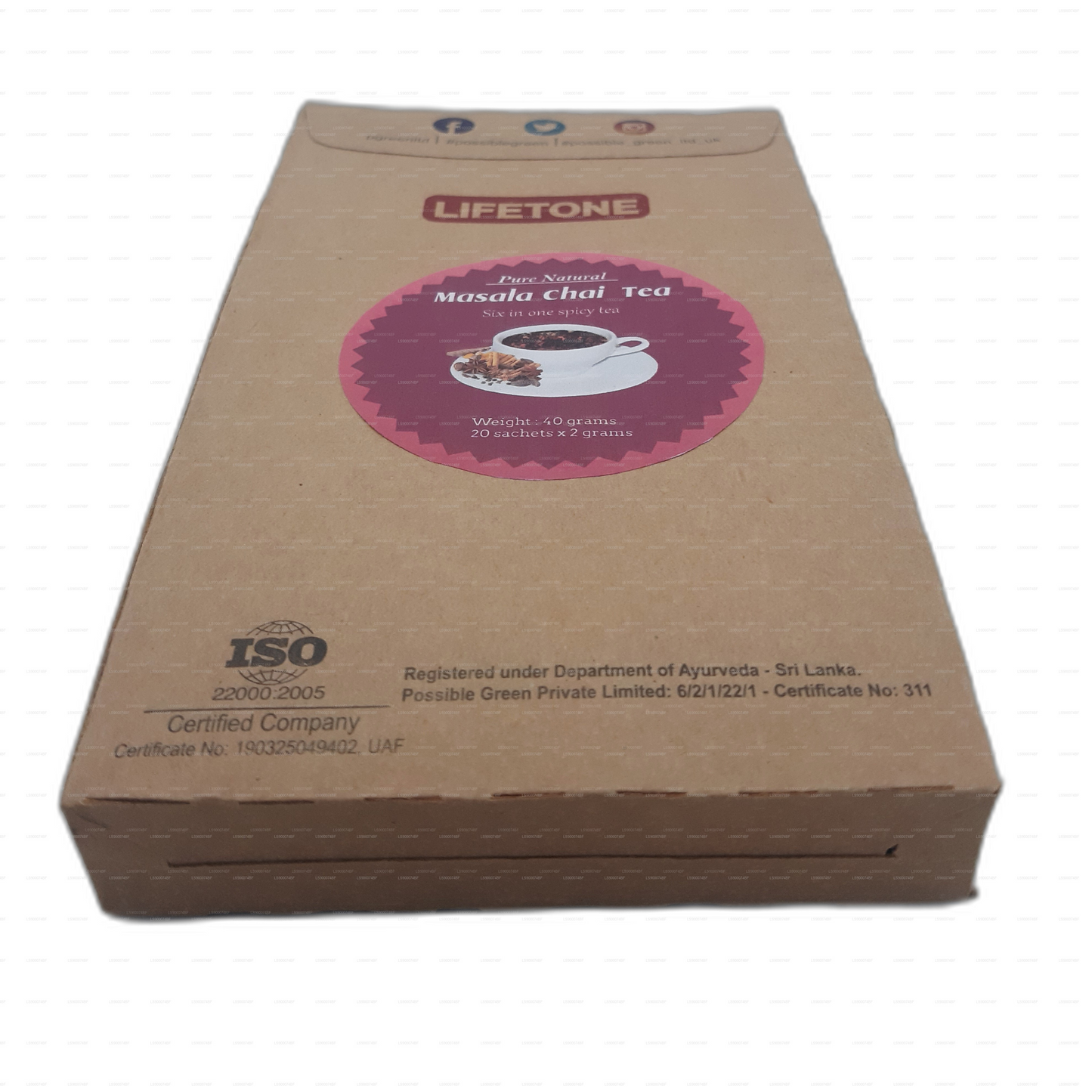Lifetone Masala Chai (40g) 20 Tea Bags