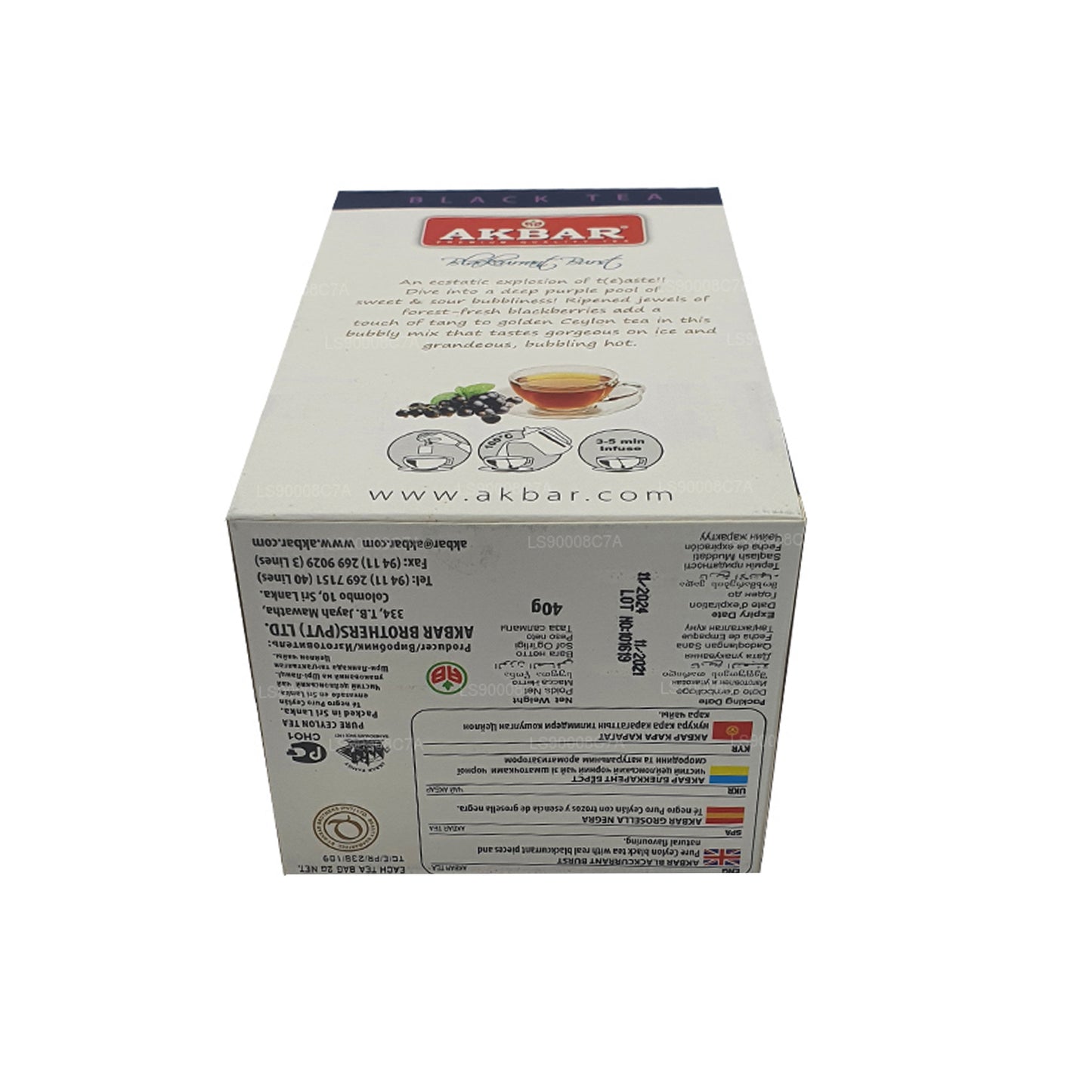 Akbar Blackcurrant Burst (40g)   20 Foil Tea Bags