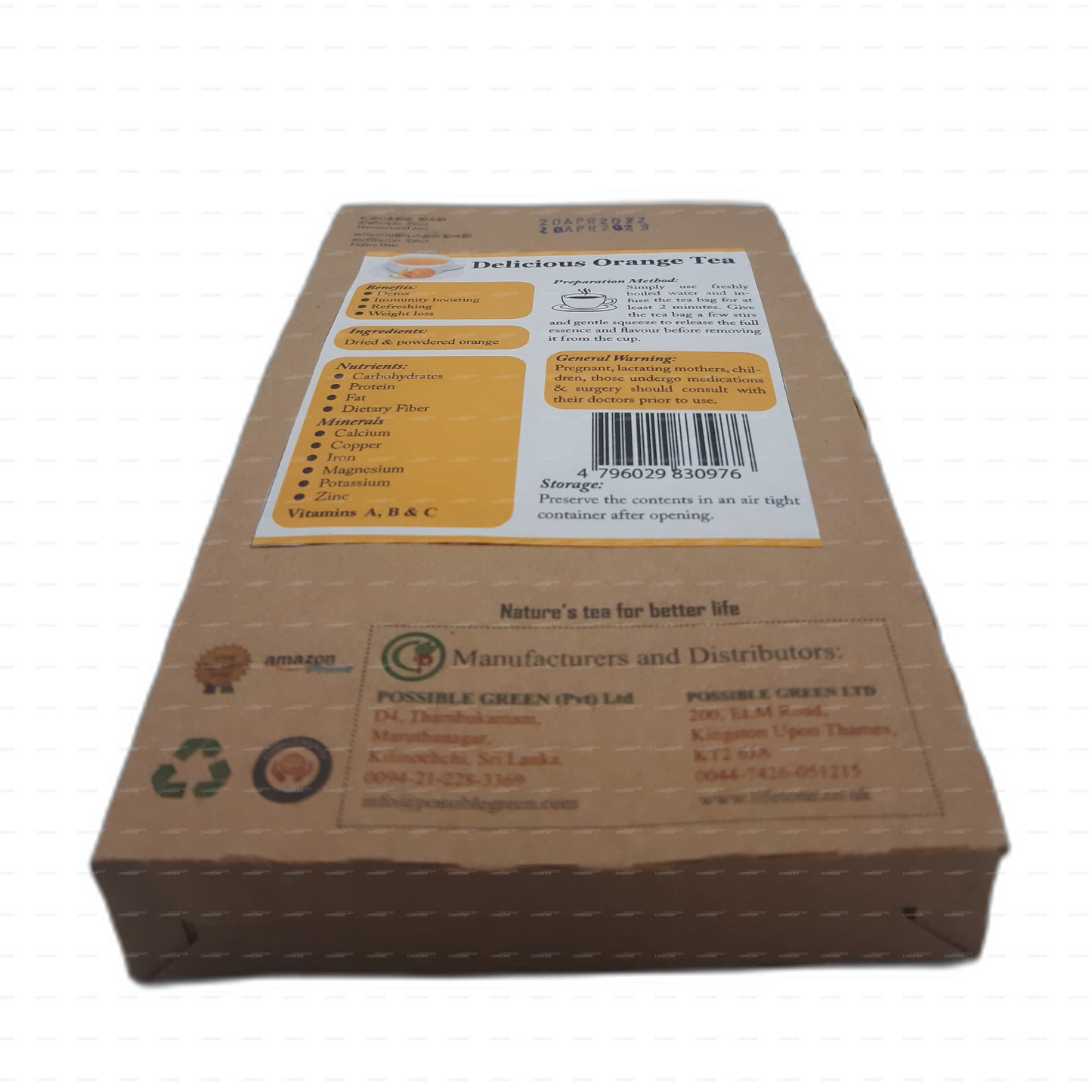 Lifetone Orange Tea (40g) 20 Tea Bags