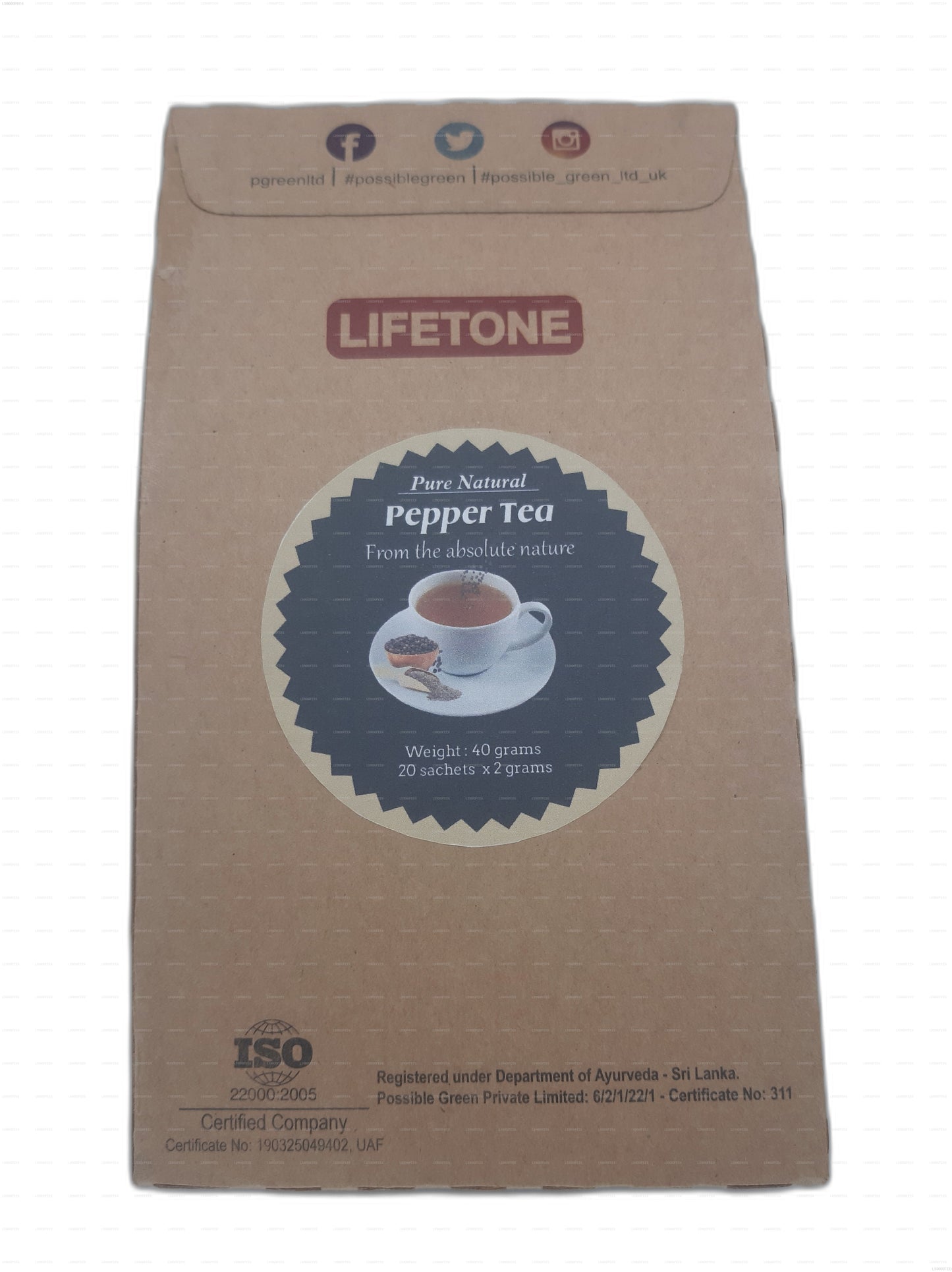 Lifetone Pepper Tea (40g) 20 Tea Bags