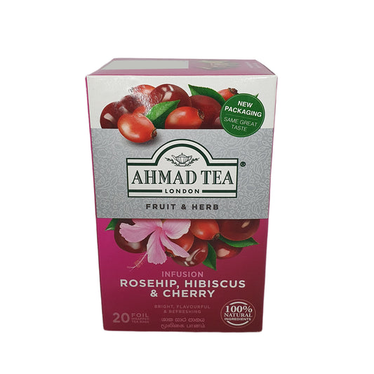 Ahmad Tea Rosehip with Hibiscus and Cherry Tea (40g) 20 Foil Tea Bags