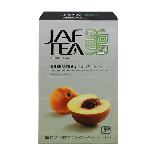 Jaf Tea Peach And Apricot Green Tea  (40g) 20 Foil Envelope Tea Bags