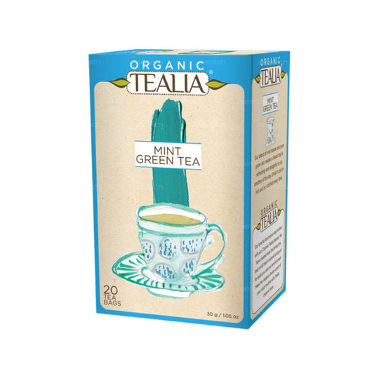 Tealia Organic Green Tea with Mint (30g) 20 Envelope Tea Bags